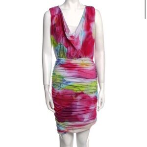 Alice + Olivia Colorful Tie-Dye Mini Dress